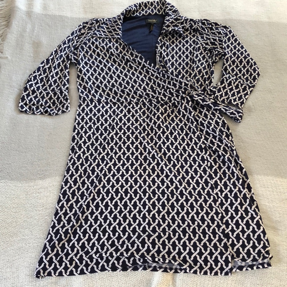 LAST CHANCE - Navy business casual wrap dress